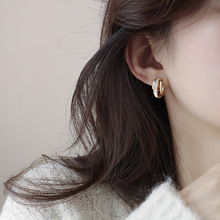 银针耳钉高级感法式贝母独特耳环气质耳钉蚊香盘耳夹简约设计感新