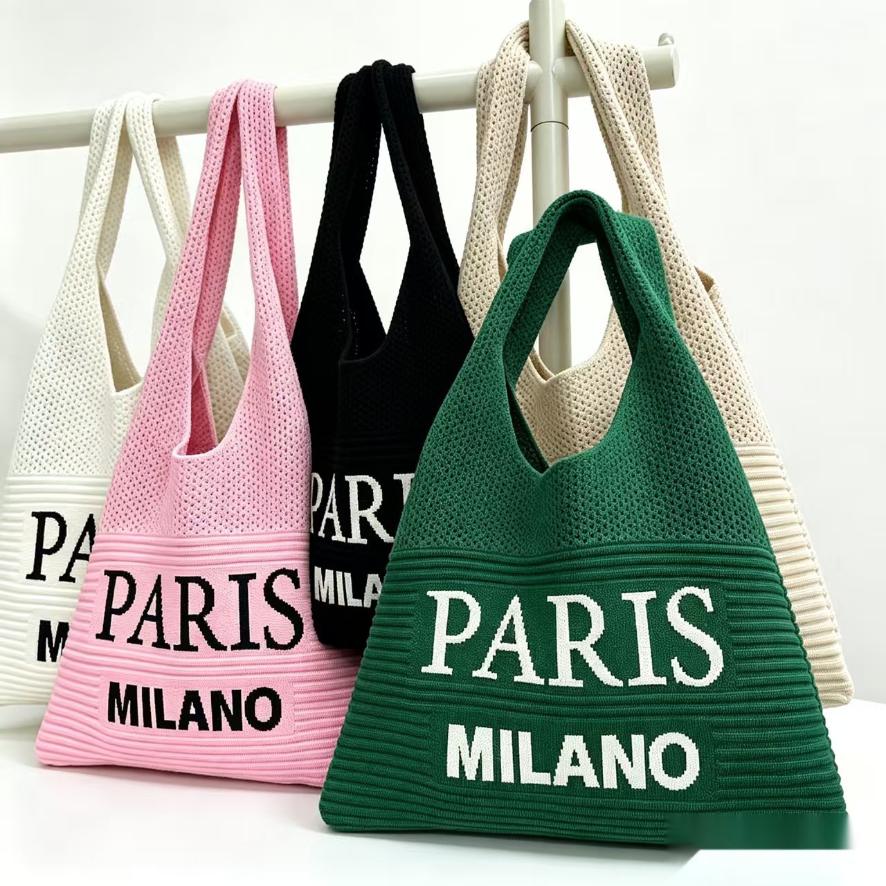 New Beach Bag, Woven Bag, Summer Straw Bag, Knitted Bag, Large Capacity Shoulder Tote Bag, Lazy Style Handbag