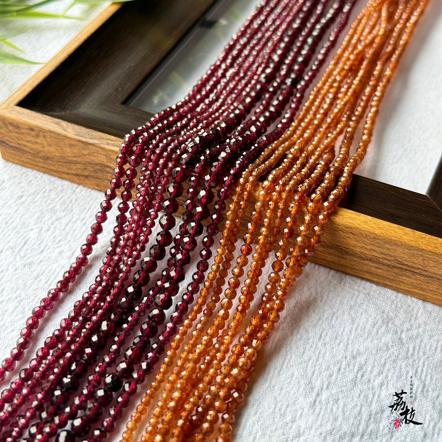 Natural Wine Red Orange Garnet Faceted Round Beads Fanta Stone Loose Beads DIY Bracelet Necklace Beading Wholesale