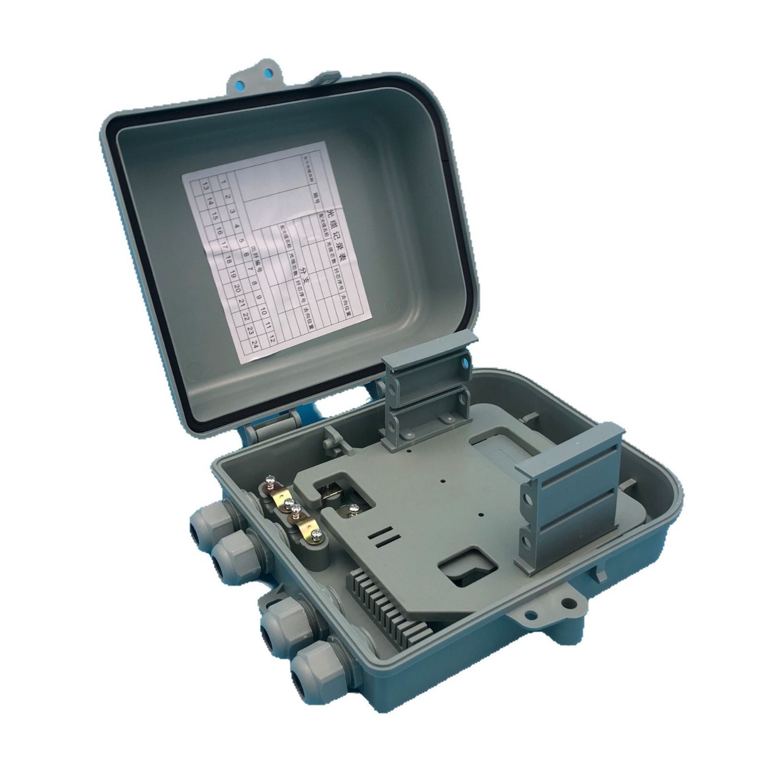 厂家小款16芯光纤分线盒室外光纤配线箱可挂墙抱杆光纤分线盒