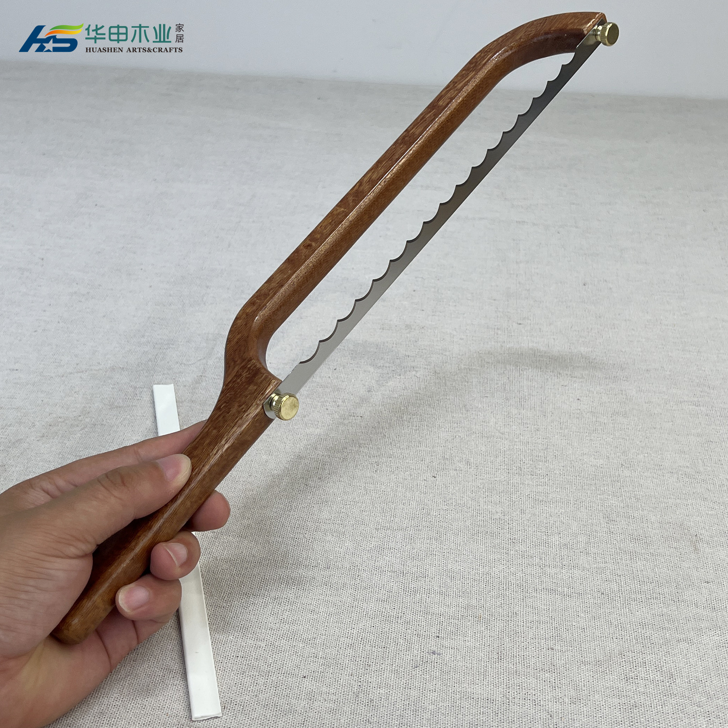 木制面包刀不掉渣烘焙法棍蛋糕刀锯齿吐司面包刀木制面包切割锯
