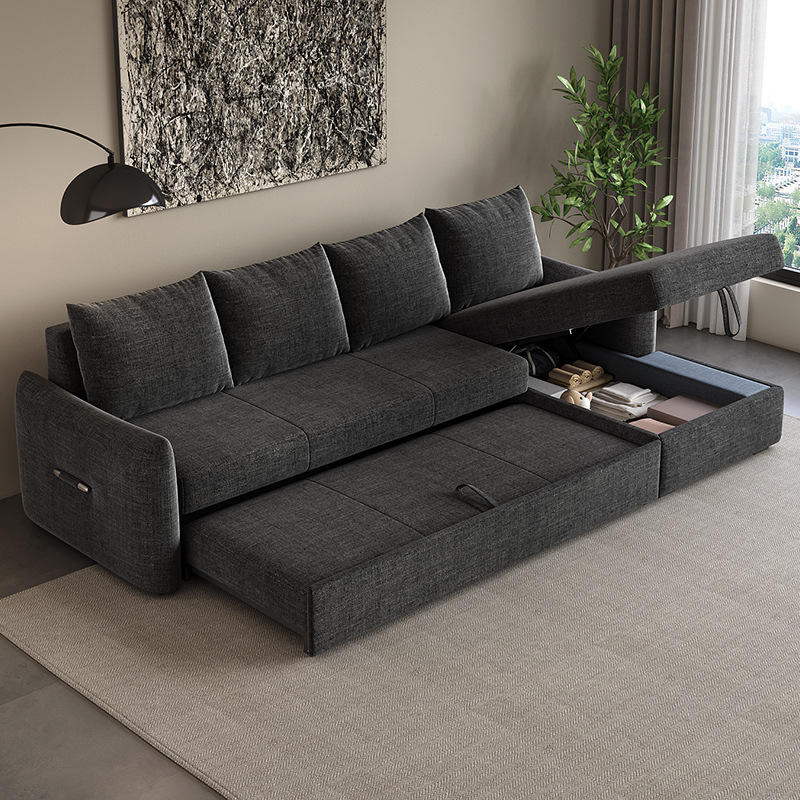 Sofá cama multifuncional moderna simple, sala de estar tipo pequeño, sofá cama de doble propósito desmontable, combinación de almacenamiento VIP