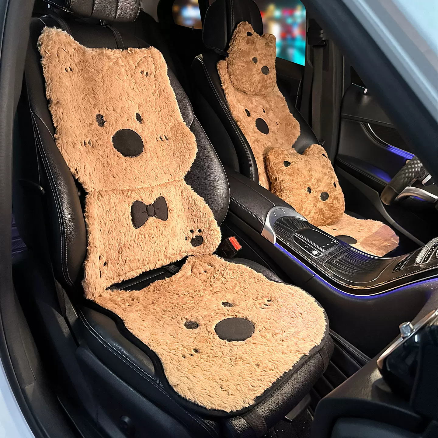汽车坐垫冬季加厚毛绒可爱西高地小狗座垫车内秋冬保暖车载座套女
