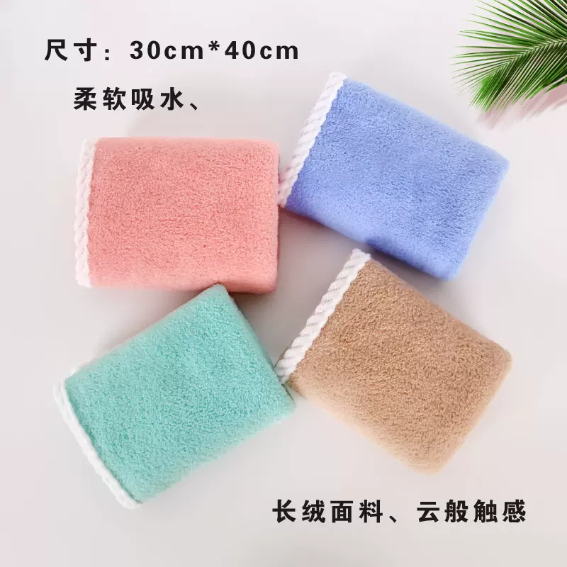 可爱儿童A类提花擦手巾速干防臭特厚挂式厨房毛巾厨挂式宝宝毛巾