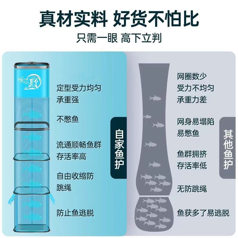Nuevo pez cuadrado protector de pesca especial cuadrado protector de peces cuadrado portátil y duradero bolsa de pesca comercio mayorista