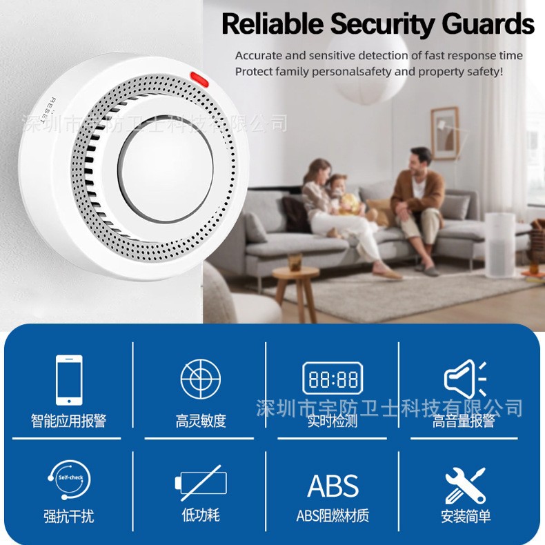 Wifi Smart Smoke Detector Tuya Tuya App Smoke Sensor Smoke Detector Alarm