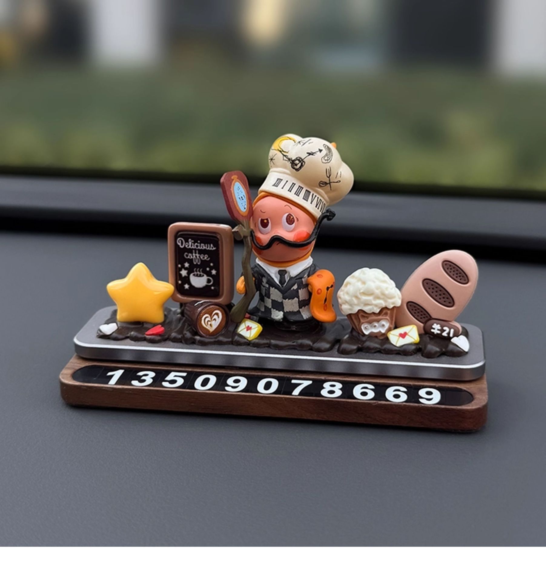Car Phone Number Plate, Temporary Parking Car Decoration, Cute Star-Shaped Girl Figure