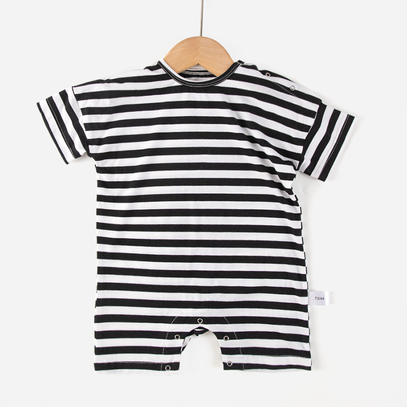 Bebé mono de manga corta estilo europeo y americano verano ropa de bebé recién nacido niños y niñas algodón chaleco bolsa pedo mameluco