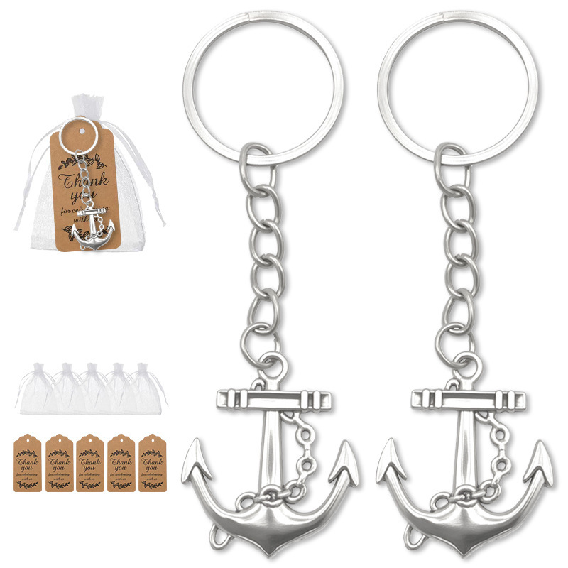 Cross-Border New Temu Amazon Gothic Anchor Chain Alloy Keychain New Popular Simple Fashion Model