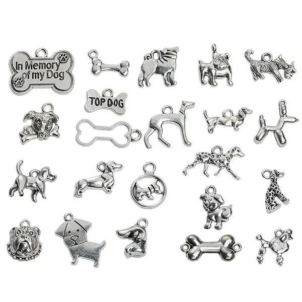 Wholesale Xizang silver alloy animal pendant dog poodle pendant Diy alloy jewelry accessories
