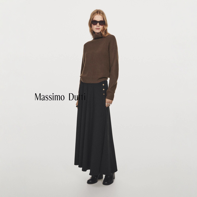 Autumn and Winter New Style Massimo Dutti2026 Women's Casual Simple Short Turtleneck Sweater Long-Sleeved Knitwear