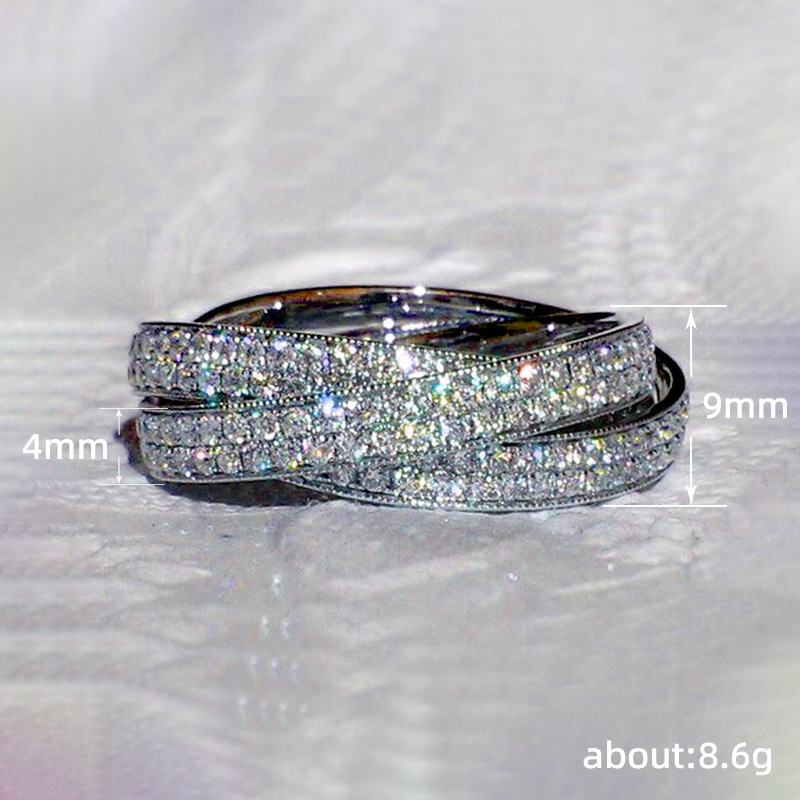 Bague couronne multicouche incrustée élégant accessoire dîner_voghion.com
