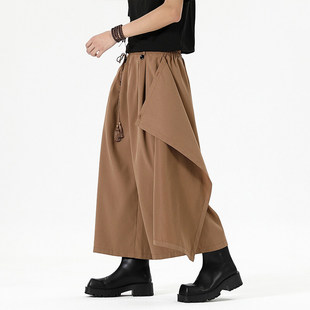 Autumn new Chinese style dark mountain pants plus size pants wide leg pants casual pants straight skirt pants a generation of hair
