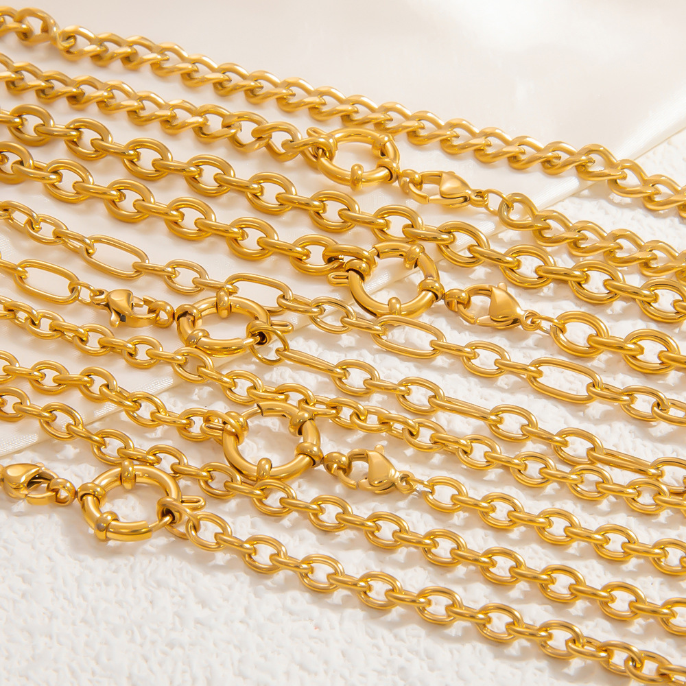 8g Weight PVD Coated Gold Plating Process Chain Jewelry Making Type 40-45cm Jewelry Making Size Lobster Trigger Clasp Closure Clasp Closure Type 18K Gold Plated Plating Material Paperclip Chain, cable chain, snake chain Chain Type 1 Piece Quantity 304 Stainless Steel Material Geometric Pattern Polished Finish Simple Style Style 1 Piece 304 Stainless Steel 18K Gold Plated PVD Coated Paperclip Chain Cable Chain Snake Chain Polished 40-45cm DIY Jewelry Accessories Chain Simple Style Geometric 4