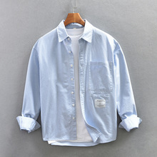 Z209男士日系休闲长袖衬衫 一件代发