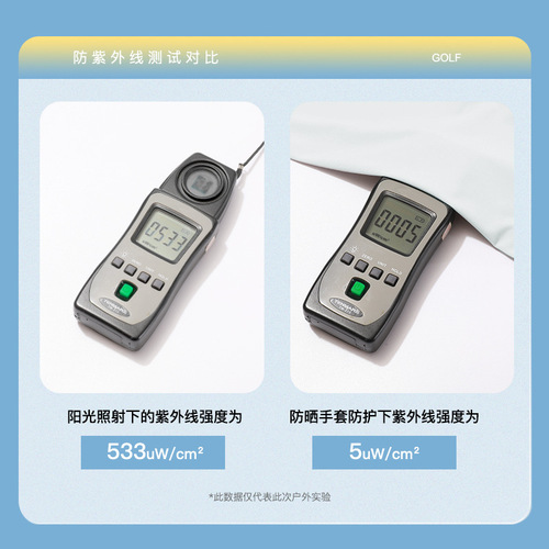 Golf sun protection gloves, ice-like anti-UV summer outdoor half-finger ice silk gloves for women, extended wrist protection