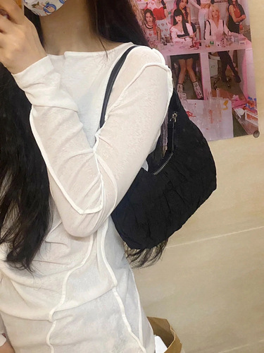 Cream Puff Bag Girly Cloud Pleated Handbag Autumn Fashion Cloth Bag One-shoulder Dumpling Sweet and Cool Underarm Bag