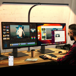 Foreign Trade Computer Screen Led Double-Head Desk Lamp Clip Eye Protection Lamp Reading Highlight Office Drawing Repair