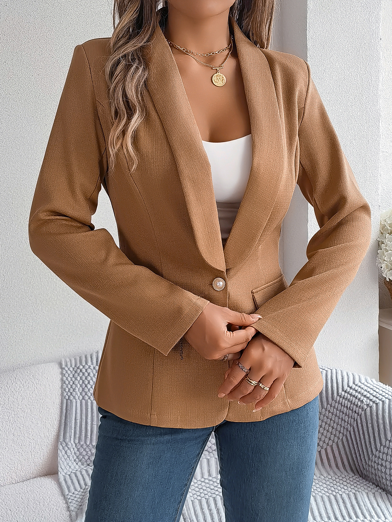Women's Coat Long Sleeve Blazers Classic Style Streetwear Solid Color display picture 14