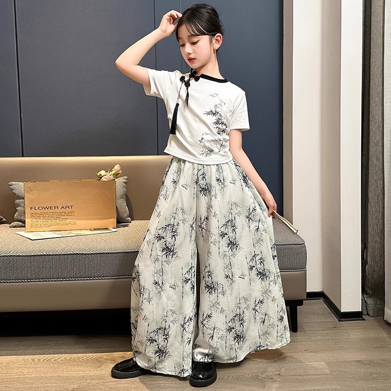 Mädchen Zweiteiler Im Chinesischen Stil Mit Weiter Sommerhose_voghion.com