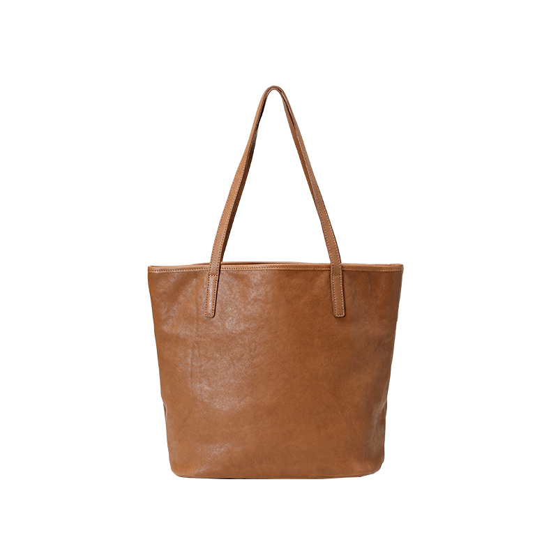 QZ Vegetable-Tanned Top Grain Cowhide Tote Bag for Women - Retro Casual Versatile Underarm Shoulder Bag, Large Capacity Commuter Bag - Thumbnail 7