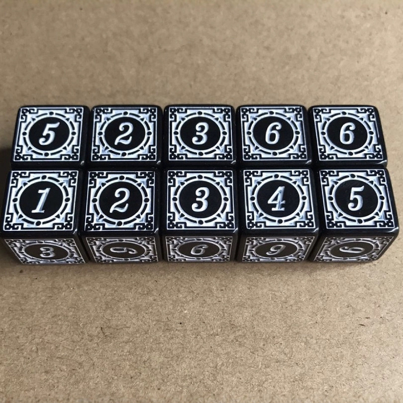 6-Sided Dice, Personalized Retro Pattern, Multi-Sided Antique Digital Dice, Running Group Board Game Accessories