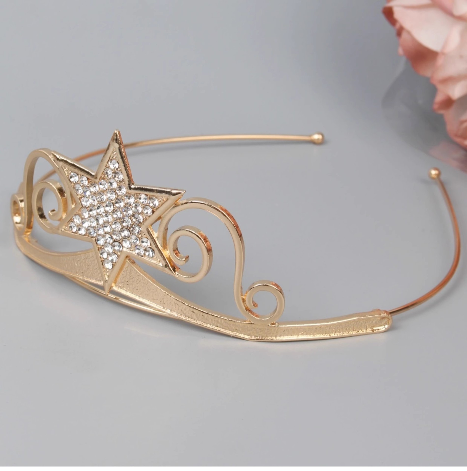 Nueva diosa aleación de hexagramas corona de cabello de fiesta europea y americana simple vestido de boda lujoso espectáculo de cumpleaños tocado