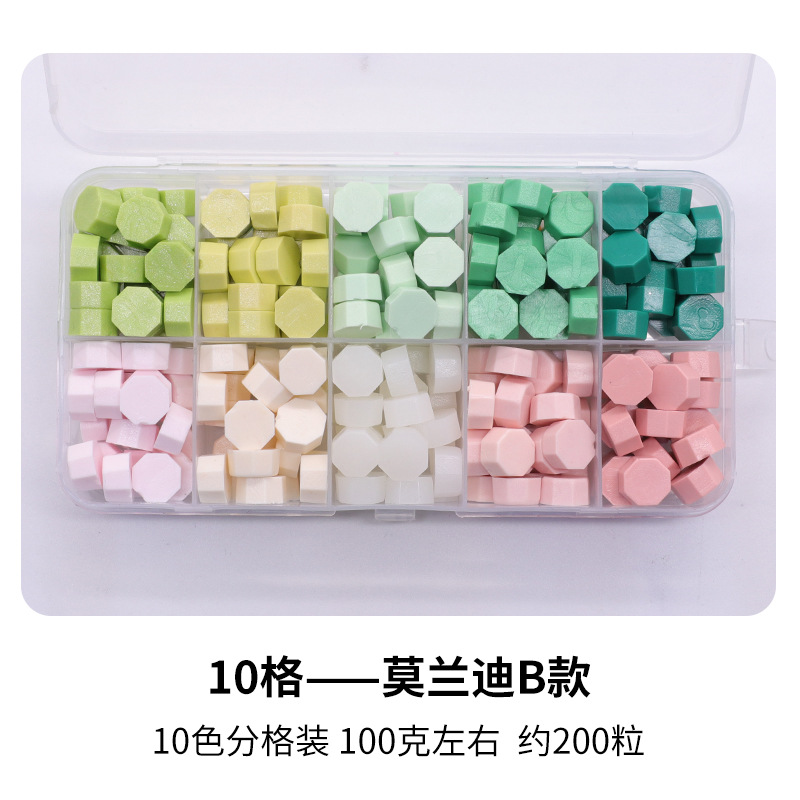 Fuego pintura cera grano traje de color mezclado 24 caja de cuadros de color ocho lados fuego pintura sellado cera fuego pintura sello cera grano fábrica al por mayor