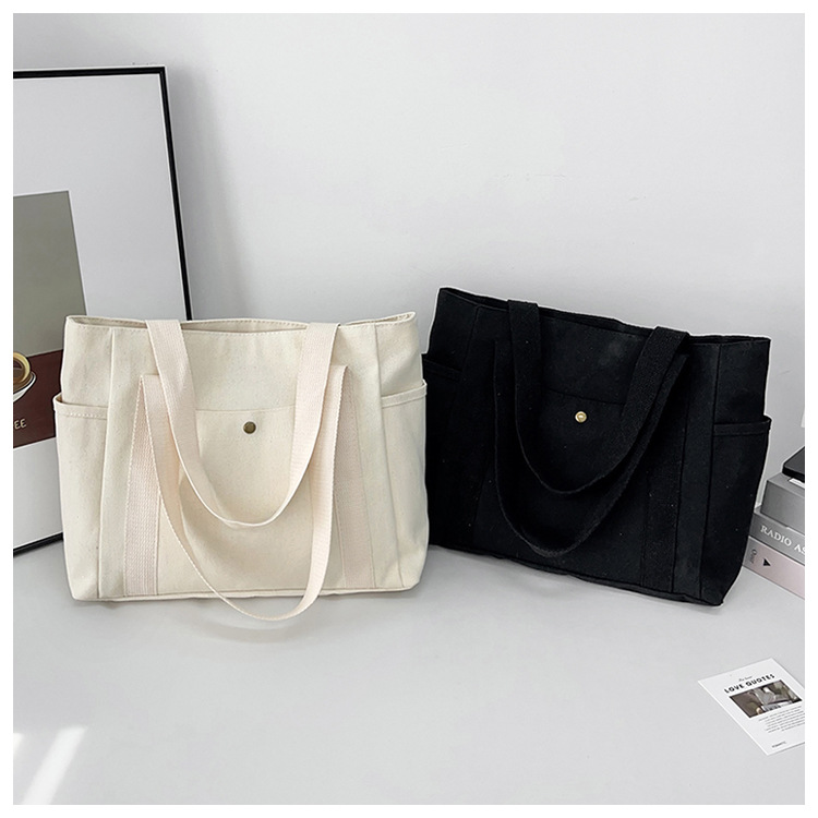 帆布包女托特包帆布袋上班外出大容量通勤学生单肩包雨伞手提小包