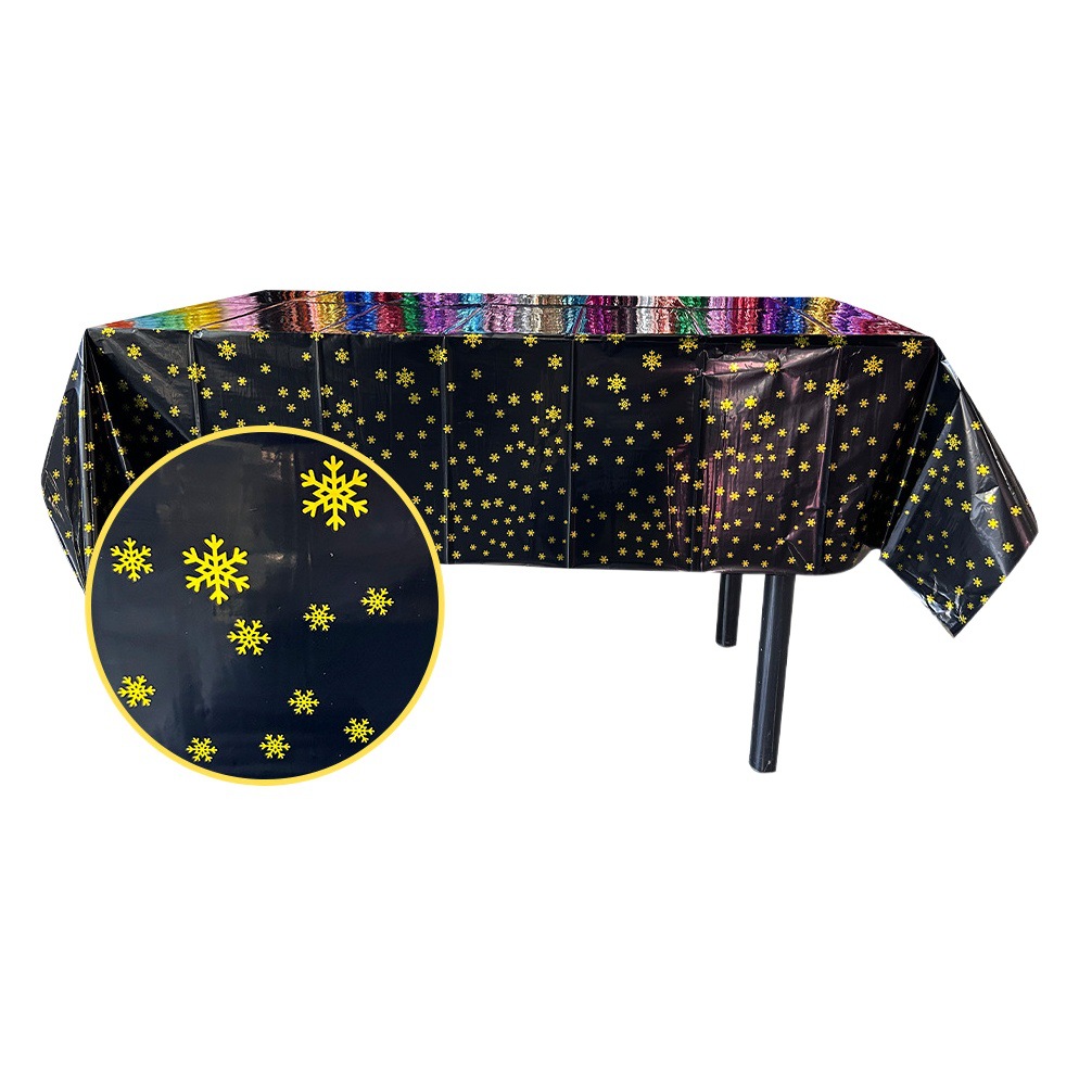 Mantel de fiesta desechable mantel impermeable a prueba de aceite suministros de fiesta de Navidad mantel rectangular mantel de copo de nieve