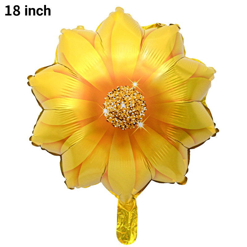 Inswind rosa girasol globo de flores rojo rosa púrpura flor película de aluminio decoración de escritorio image 7
