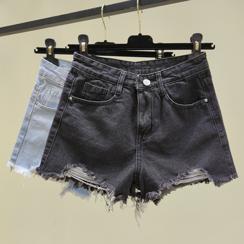 Trendy Ripped Irregular Hem Denim Shorts 2026 Summer Korean Style Sexy High-Waisted Hot Pants Versatile Slimming Trendy Ripped Irregular Hem Denim Shorts 2026 Summer Korean Style Sexy High-Waisted Hot Pants Versatile Slimming