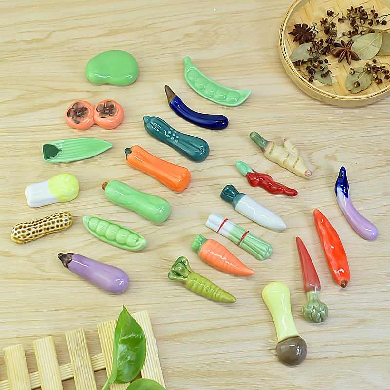 Zakka керамический держатель для овощей, держатель для палочек для еды, баклажан, капуста, горох, серия, керамический держатель для палочек для еды, держатель для ручек, небольшой подарок