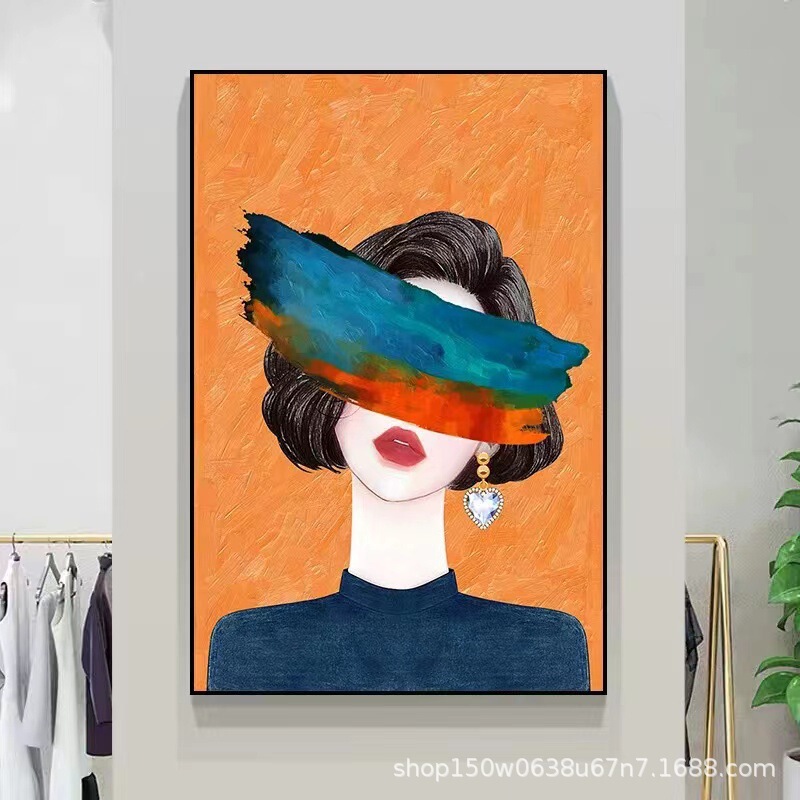 Beauty salon wall decoration painting character high sense corridor hanging painting art beauty clothing store background living room mural