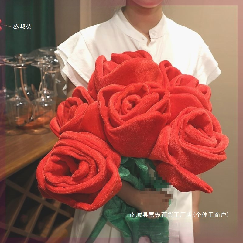 新款杨幂同款布艺情人大束玫瑰花花束礼物玫瑰花成品女生|undefined