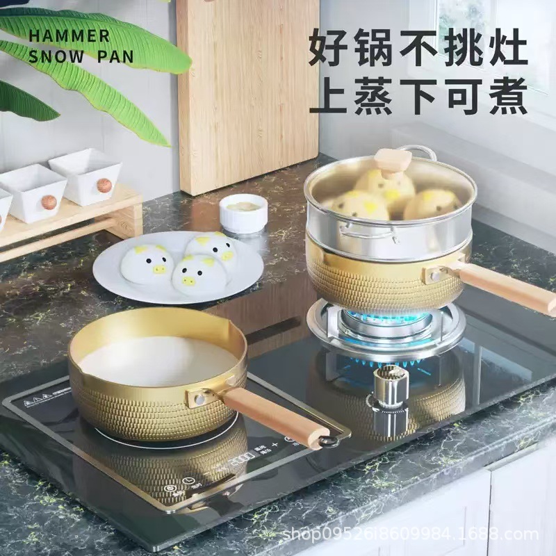 Cross-border Japanese snow pan Maifan stone non-stick pan induction cooker gas universal small milk pan complementary food pan in stock wholesale