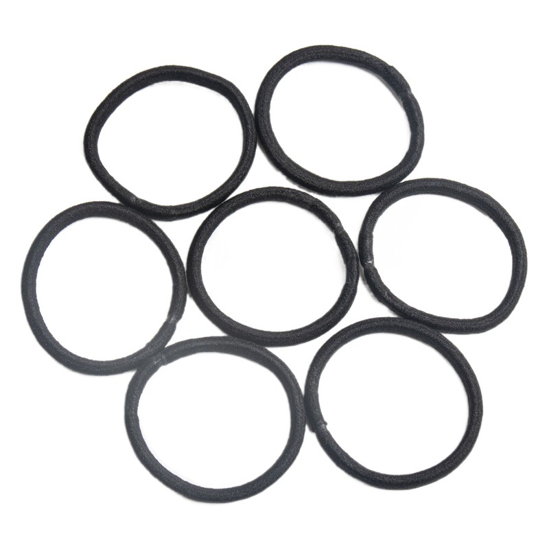 6mm simple durable alta base elástica cuerda de pelo banda de pelo lazo cuerda de pelo negro banda de goma accesorios para el cabello al por mayor