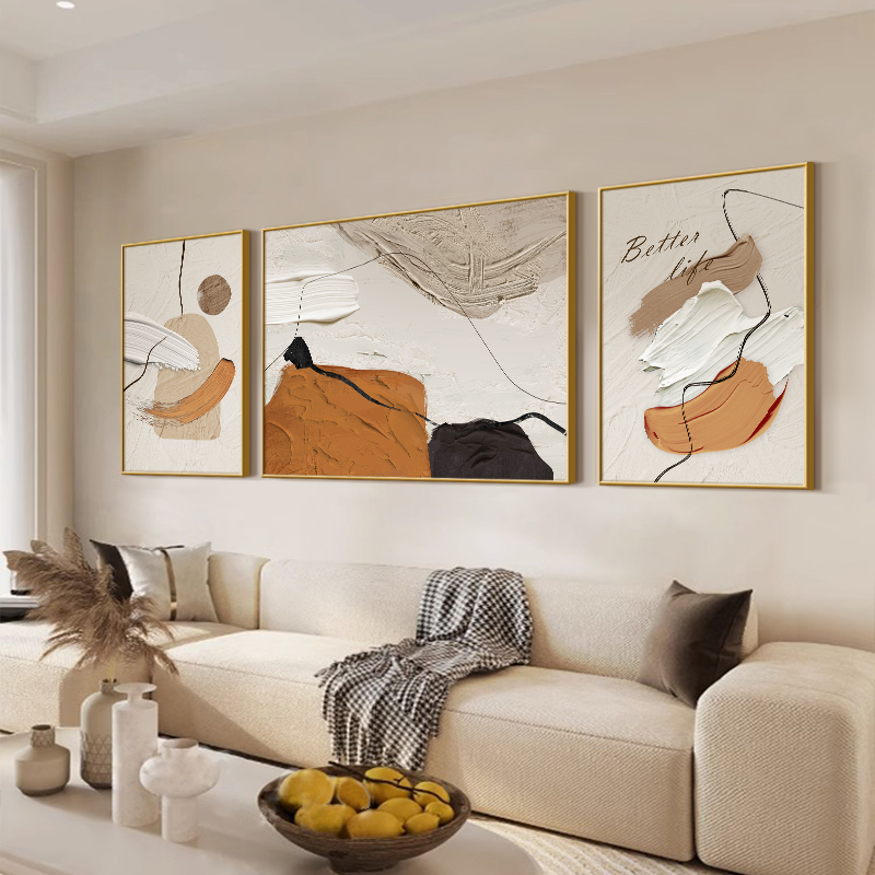 Living room sofa background wall hanging painting high-end…