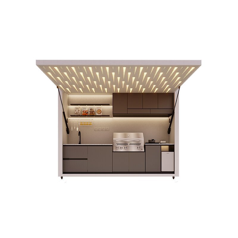 Suministro transfronterizo de cocina plegable multifuncional para fiestas al aire libre, horno exterior integrado con barbacoa, cocina móvil