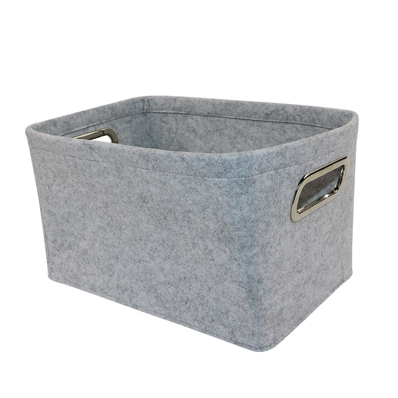 现货跨境毛毡收纳篮家居用品收纳筐衣物收纳盒大容logo军毅其无纺