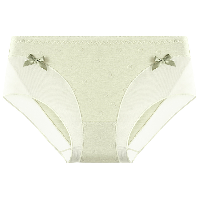 Lazo de lunares de niña japonesa ~ 10A seda de morera antibacteriana entrepierna encaje puro deseo ropa interior transpirable de alta elasticidad mujer