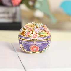 Foreign trade hollow pattern decorative box ring storage box enamel craft gift decorative box wholesale