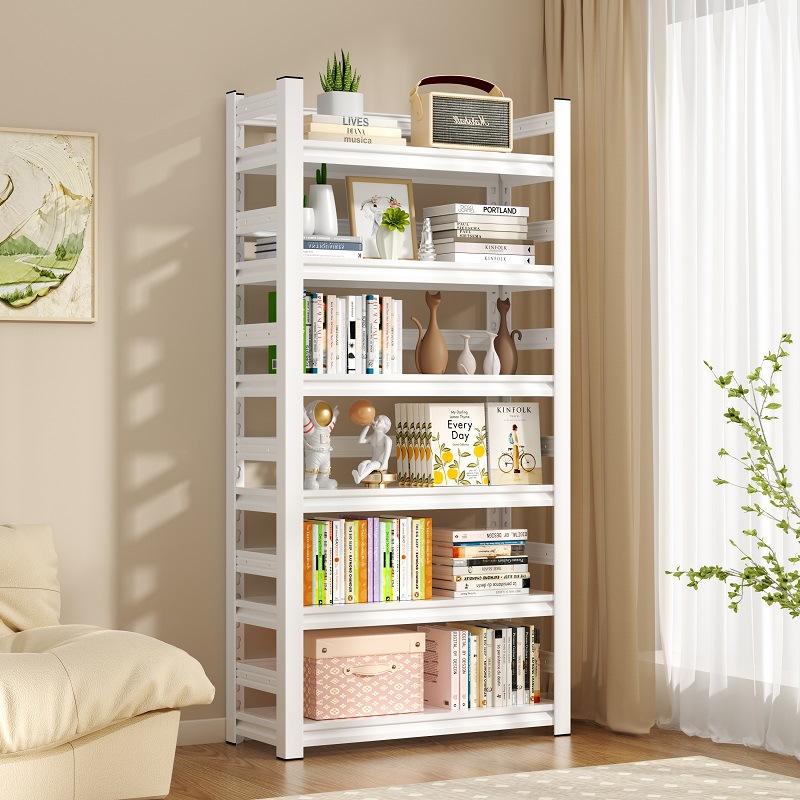 Simple steel bookshelf floor-standing display rack children's home bookcase picture book stand living room iron storage rack