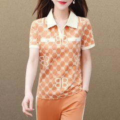 運動套裝女夏季新款翻領時尚休閒洋氣減齡透氣跑步服短袖兩件套潮