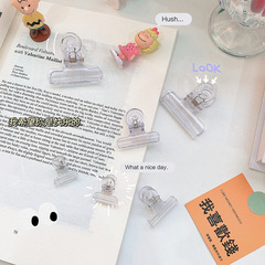 Ins-style creative transparent clips, long-tail clips, snack sealing clips, student office documents, test binding clips