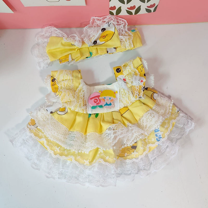 Кукла, платье, юбка, 30 см, с маленькими мишками, детская одежда
