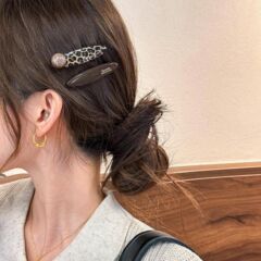 韩系复古豹纹字母鸭嘴夹BB夹女高级感侧边一字夹刘海夹前额碎发夹