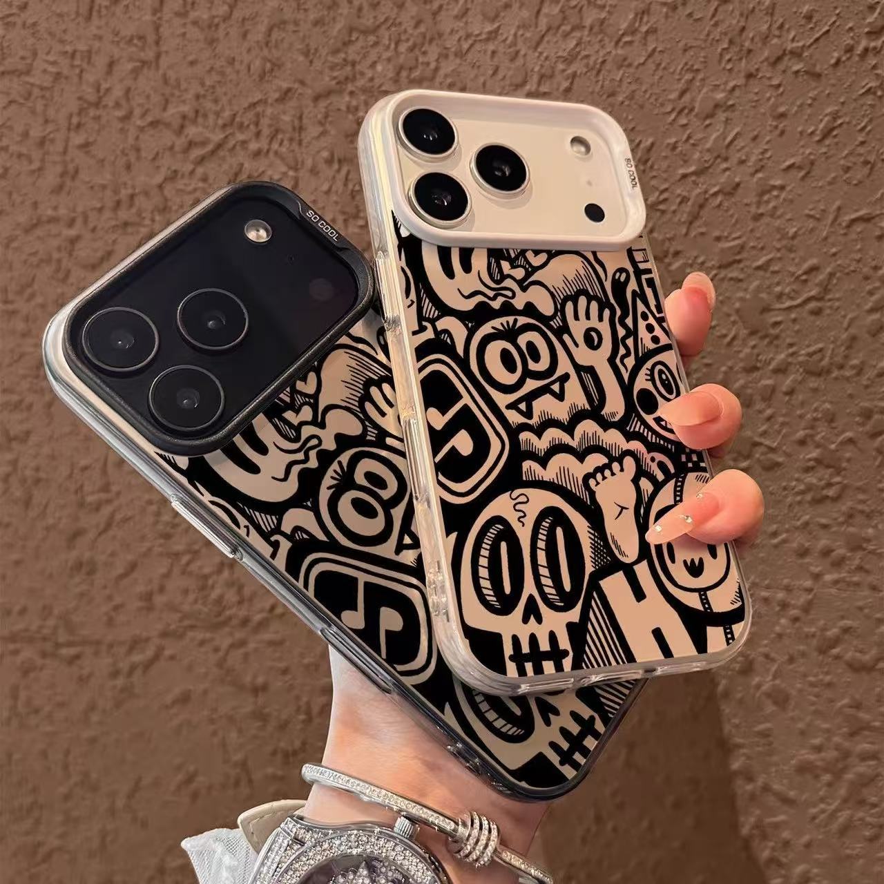 涂鸦小怪物iPhone17手机壳16Plus苹果15/14轻奢13Promax防摔xs/xr
