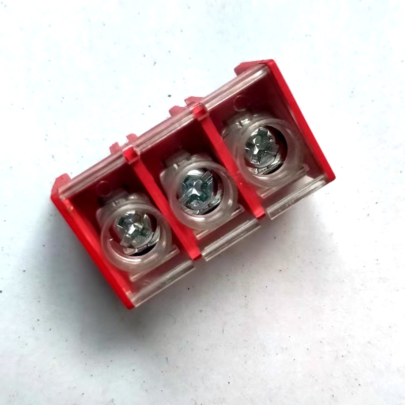 红色栅栏式接线端子盖子带孔电源端子DC49-8.25mm端子排NZLCN