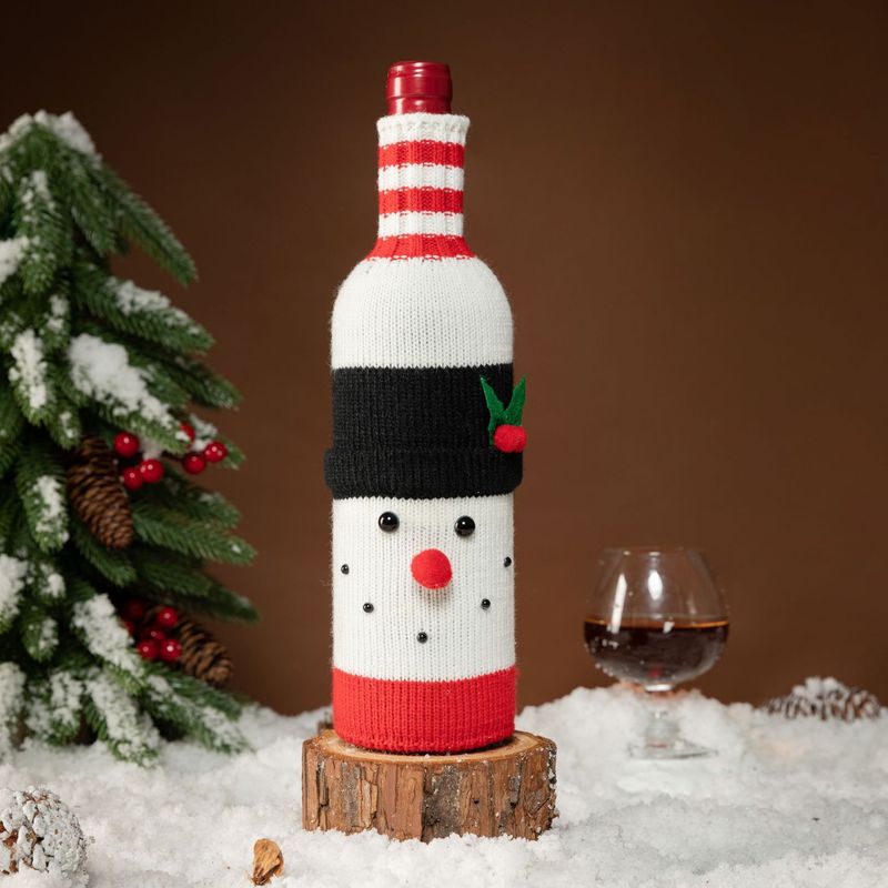 鑫特安漫画ニットクリスマス赤ワイン瓶カバー老人雪だるまヘラジカクリスマス製品クリスマス用品卸売り|undefined